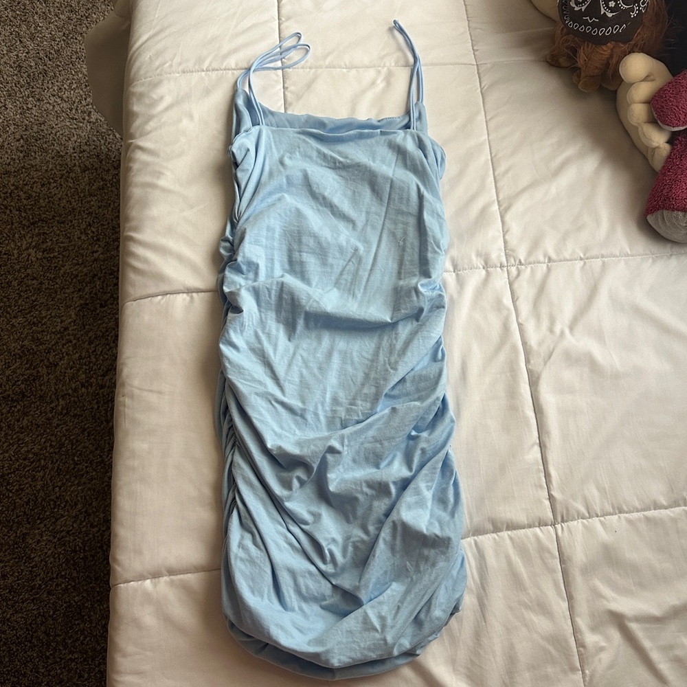 BabyBlue Fitted Mini Dress